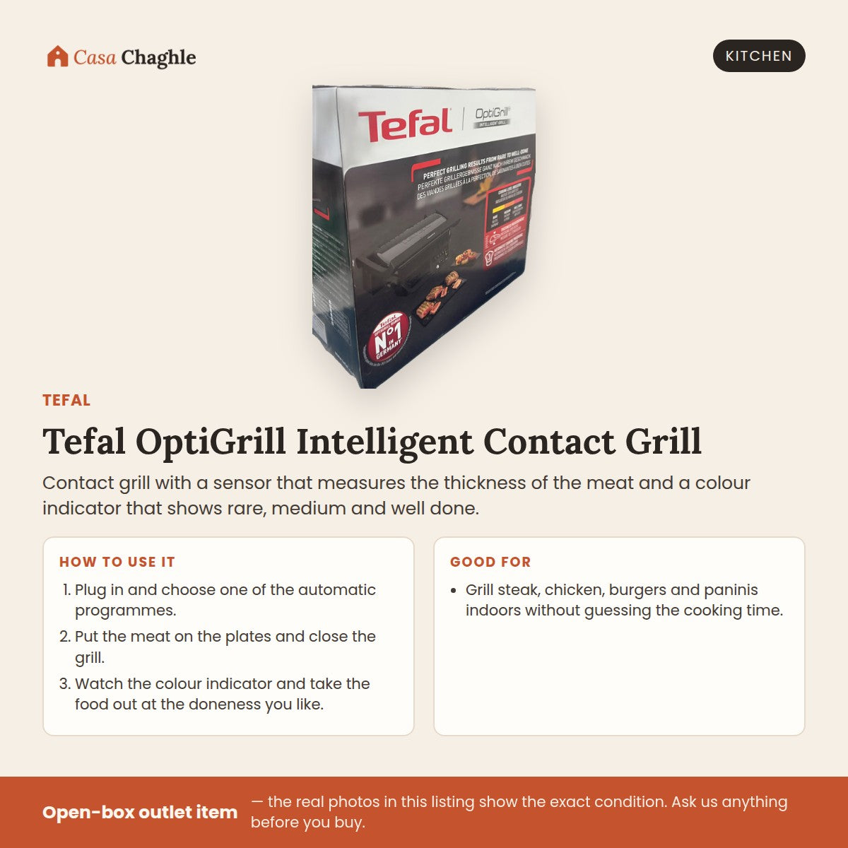 Tefal OptiGrill Intelligent Contact Grill