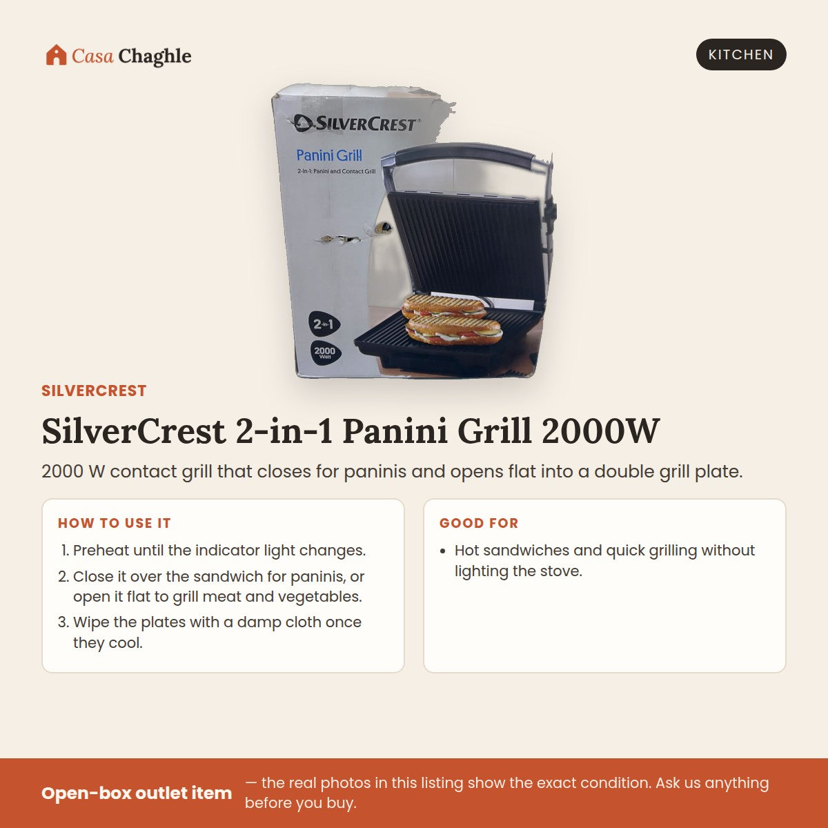 SilverCrest 2-in-1 Panini Grill 2000W