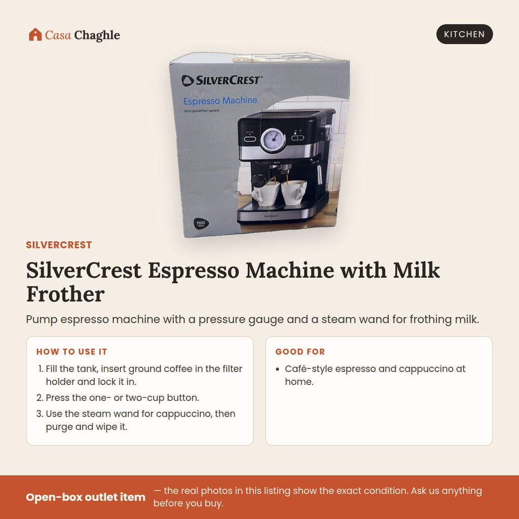 SilverCrest Espresso Machine with Milk Frother