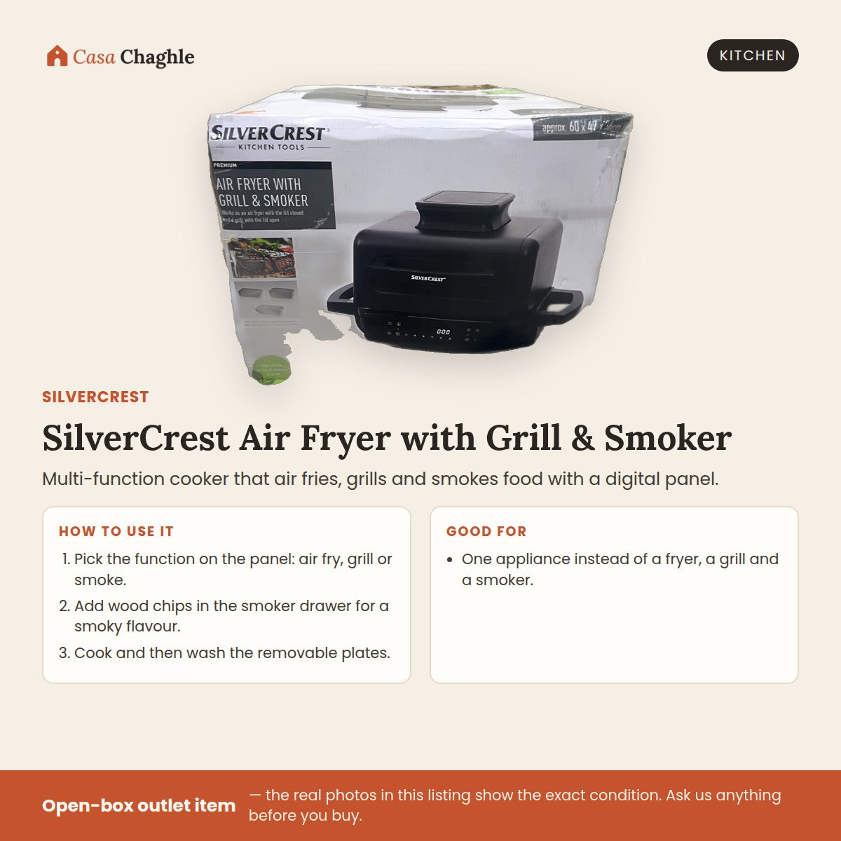 SilverCrest Air Fryer with Grill & Smoker
