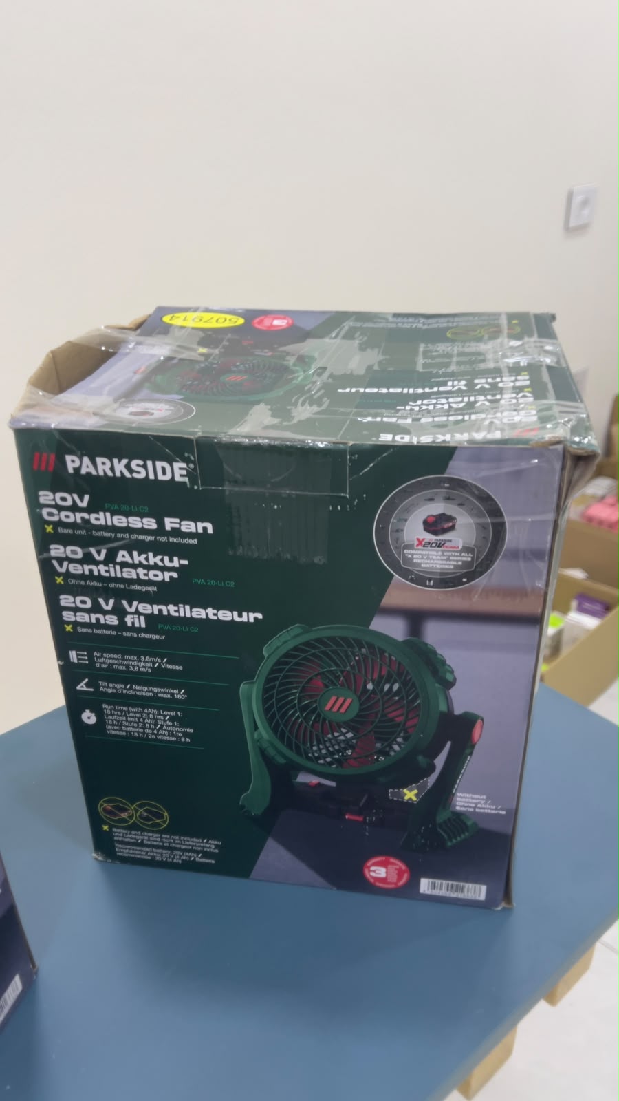 Parkside 20V Cordless Fan (body only)