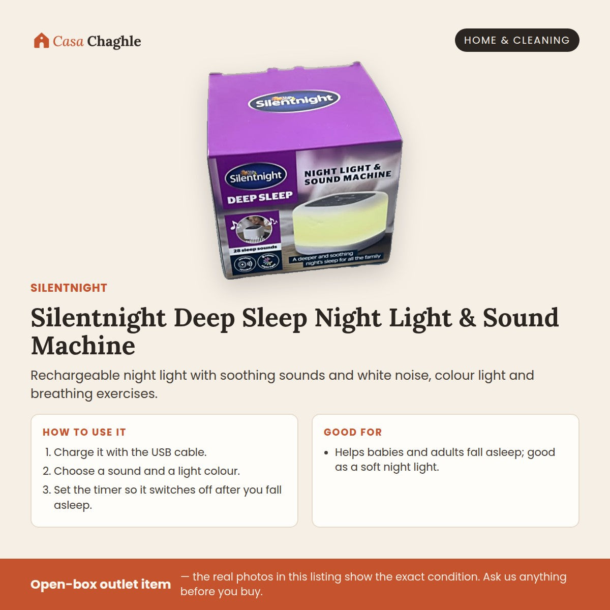 Silentnight Deep Sleep Night Light & Sound Machine