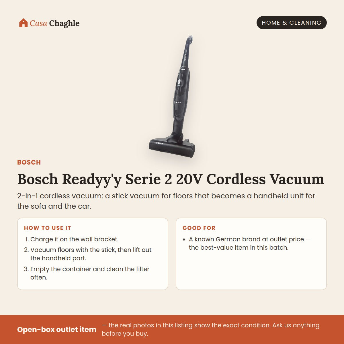 Bosch Readyy'y Serie 2 20V Cordless Vacuum