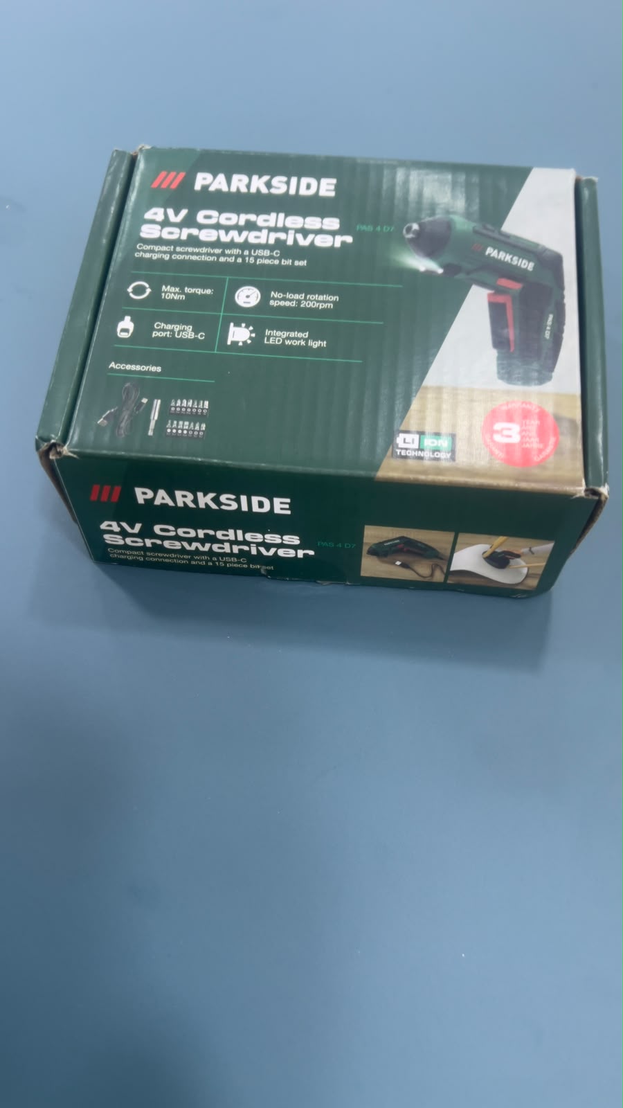 Parkside 4V Cordless Screwdriver (USB-C)